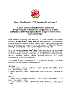 Buger King Hoop Fest`07 Şampiyonlarını Buldu !