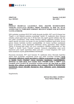 Engelli Sigortalı &Ccedil;alıştıran &Ouml;zel Sekt&ouml;r