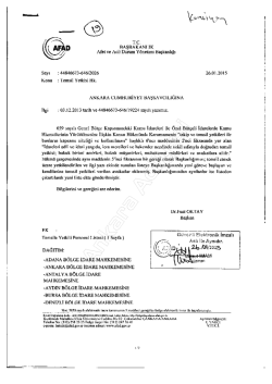 T. C. Başbakanlık Afet ve Acil Durum Y&ouml;netimi Başkanlığı`nın "Temsil