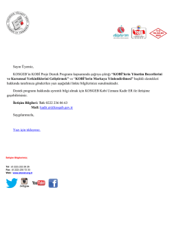 kosgeb`in kobi proje destek programı hk.