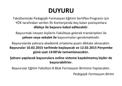 DUYURU - Eğitim Fak&uuml;ltesi