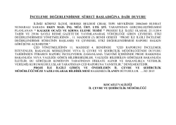 Ek Dosya - &Ccedil;evre ve Şehircilik Bakanlığı