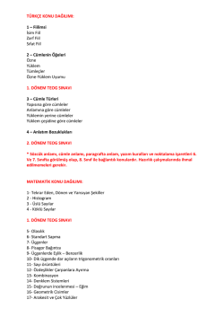 2014-2015 Konu Dağılımları