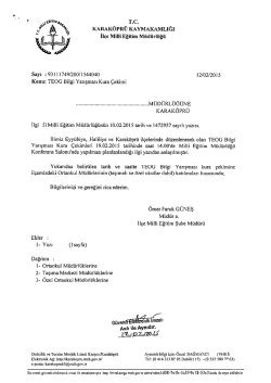 İlgili Okul M&uuml;d&uuml;rl&uuml;klerine - TEOG Bilgi Yarışması Kura &Ccedil;ekimi