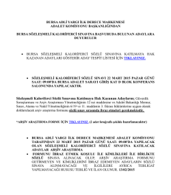 Bursa Sözleşmeli Kaloriferci Başvuru Listesi.