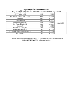 Yabancı Dil 9 Sözlü Yabancı Dil 11 Sözlü Seç.Mesleki Yabancı Dil