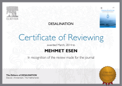 MEHMET ESEN The Editors of DESALINATION
