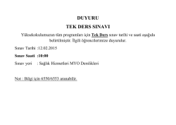 Tek Ders Sınavı Duyurusu