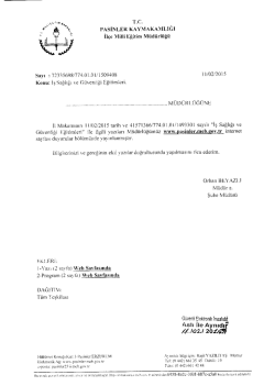 İş Sağlığı ve G&uuml;venliği Eğitimleri 11.02.2015 14:44