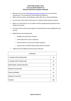 puanlama 1. kelime listesi teslim etme 10 2. kelime listesi teslim