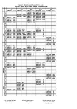 2015 Bahar YY Ders Programı