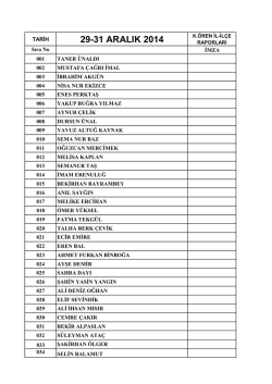 29-31 aralık 2014