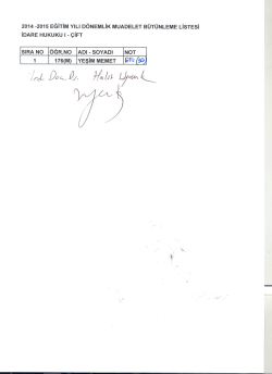 İdare Hukuku I (&Ccedil;ift) Dersi Muadelet B&uuml;t&uuml;nleme Sınav Sonucu