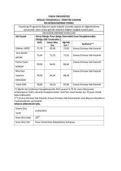 Fizyoterapi - Toros &Uuml;niversitesi