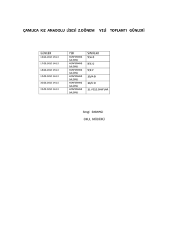 &Ccedil;AMLICA KIZ ANADOLU LİSESİ 2.D&Ouml;NEM VELİ TOPLANTI G&Uuml;NLERİ