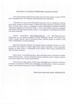 Bakanlık Yazısı - Mersin İl Milli Eğitim M&uuml;d&uuml;rl&uuml;ğ&uuml;