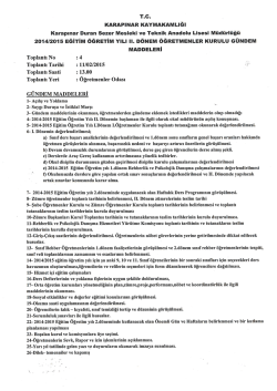 2.d&ouml;nem &ouml;ğretmenler toplantısı duyurusu