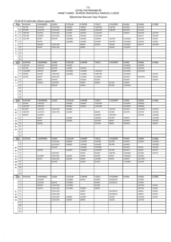 16.09.2015 tarihinden itibaren ge&ccedil;erli olacak ders programı