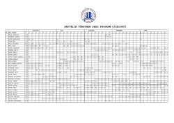 HAFTALIK &ouml;ĞRETMEN DERs PROGRAM &ccedil;İzELGEsİ