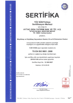 ayta&ccedil; ISO 9001 Certificate
