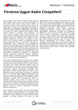 Fıtratına Uygun Kadın Cinayetleri!