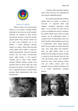 &Ccedil;ocuk ve &Ouml;l&uuml;m - TED İzmir Koleji