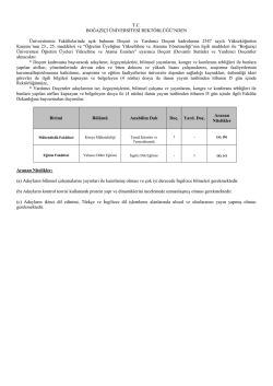 Boğazi&ccedil;i &Uuml;niversitesi &Ouml;ğretim &Uuml;yesi Alım İlanı