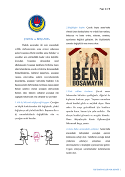 &Ccedil;ocuk ve Boşanma - TED İzmir Koleji