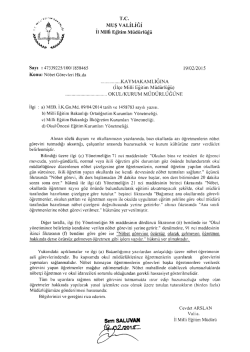MUS VALILIGI iJ Milll Egitirn Miidiirliigii