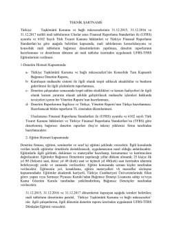 TEKNİK ŞARTNAME T&uuml;rkiye Taşk&ouml;m&uuml;r&uuml; Kurumu ve bağlı