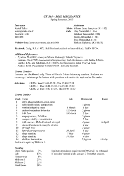 CE 7004 &ndash; MECHANICS OF PARTIALLY SATURATED SOILS