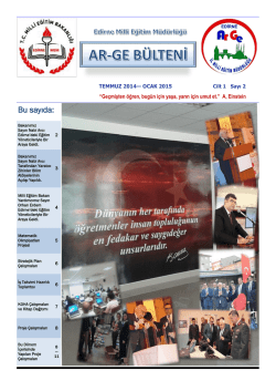 Edirne Milli Eğitim Müdürlüğü Temmuz 2014-Ocak 2015 AR