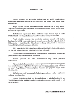 01 Mart 2015 tarihleri arasında 26`ıncısı kutlanacak olan Vergi