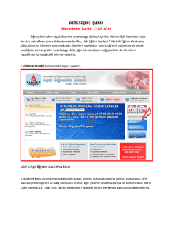 Sistemden ders se&ccedil;imi nasıl yapılır?