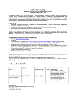 Kadir Has &Uuml;niversitesi İİSBF İşletme B&ouml;l&uuml;m&uuml;nde g&ouml;revlendirilmek