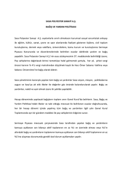 sasa bağış ve yardım politikası