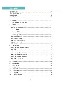 İ&Ccedil;İNDEKİLER - Sağlık Bakanlığı