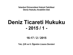 DENİZ TİCARET HUKUKU DERSİ 16