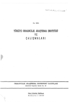 015 - Doğu Karadeniz Ormancılık Araştırma Enstit&uuml;s&uuml; M&uuml;d&uuml;rl&uuml;ğ&uuml;