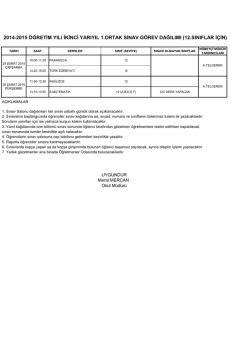 Sınav Takivimi için tıklayınız