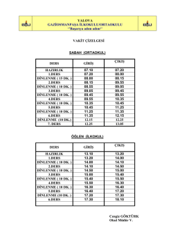 Başarıya adım adım`` VAKİT &Ccedil;İZELGESİ SABAH (ORTAOKUL
