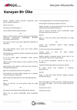 Kanayan Bir &Uuml;lke