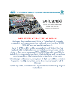 SAHİL ŞENLİĞİ İ&Ccedil;İN BAŞVURULAR BAŞLADI. Uluslararası