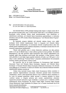 Acil Obstetrik Bakım Programı - Türkiye Kamu Hastaneleri Kurumu
