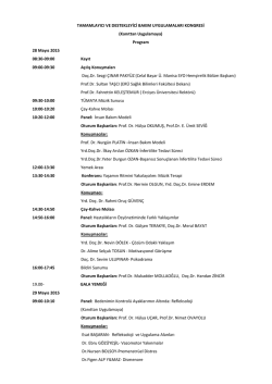 Program - Tamamlayıcı ve Destekleyici Bakım Uygulamaları Kongresi