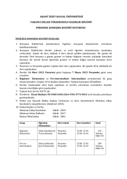 Personel Konuşma Kul&uuml;b&uuml; 2015 Bahar