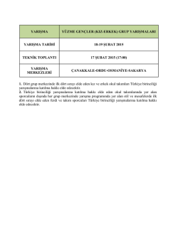 2014-2015 y&uuml;zme gen&ccedil;ler grup yarışmaları a&ccedil;ıklamaları