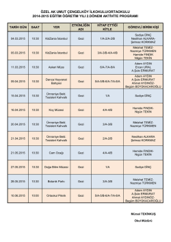 2. D&ouml;nem Aktivite Programı