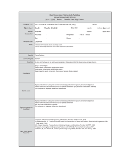 course outlınes - Gazi Üniversitesi