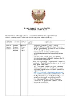 Sanat ve Tasarım Fak&uuml;ltesi End&uuml;stri &Uuml;r&uuml;nleri